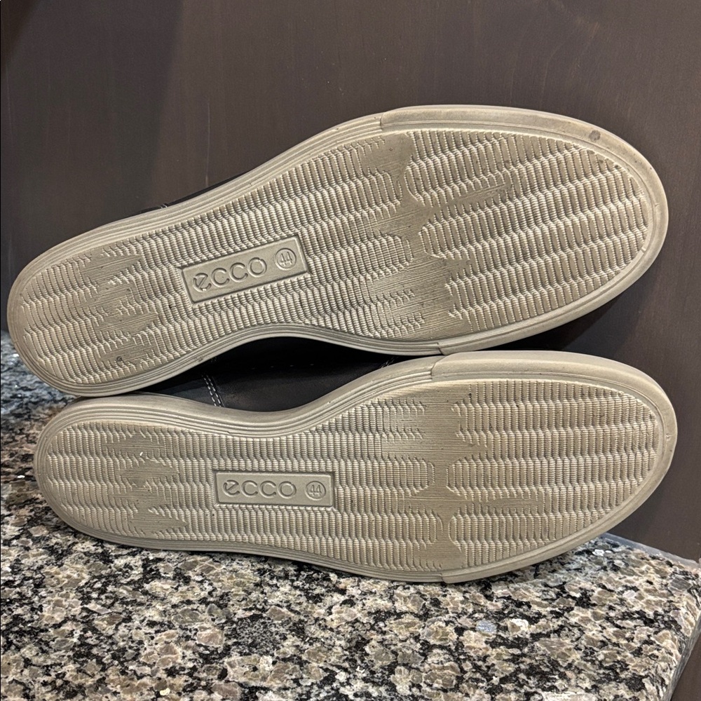 Ecco Collin Black Leather Casual Sneakers Size 44 - Picture 7 of 11